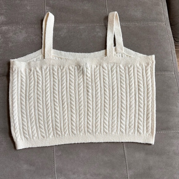 Express Cream Knit Blouse - Picture 1 of 9